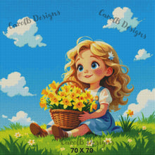 Load image into Gallery viewer, A Little Girl With Her Daffodils by CarolB Designs