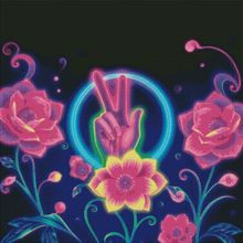 Load image into Gallery viewer, Neon Bloom: Peace & Petals by KayCeeS Designs