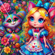 Load image into Gallery viewer, Colourful Alice and her cat
