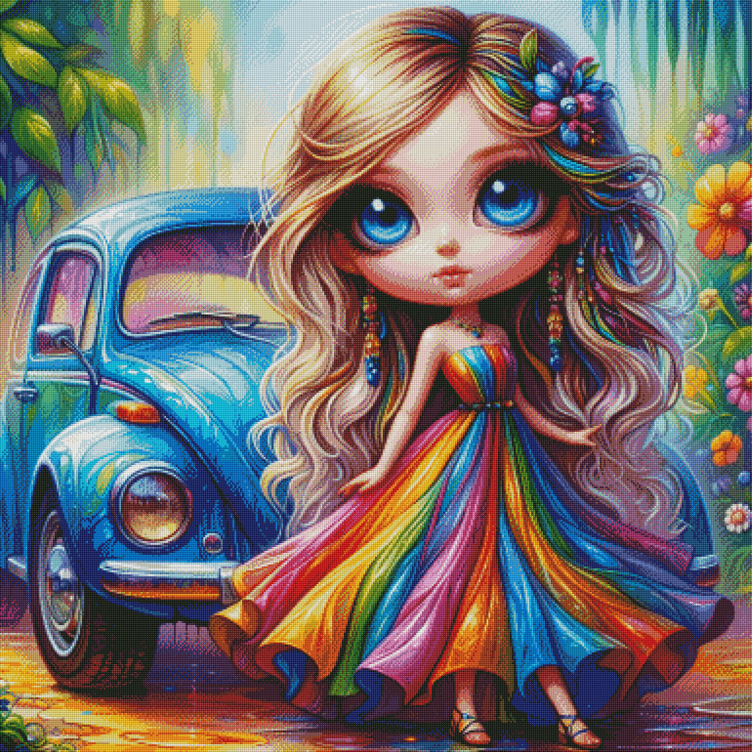 Rainbow skirt hippie