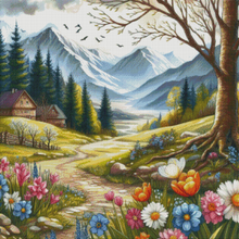 Load image into Gallery viewer, Spring’s Embrace: Where Home Meets the Mountains by Lori Maloy