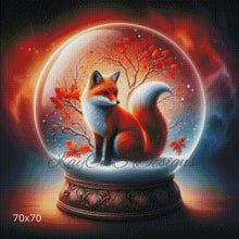 Load image into Gallery viewer, Autumn Whisper: Fox in the Globe by KayCeeS Designs