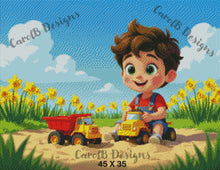 Load image into Gallery viewer, Daffodils and Dump Trucks by CarolB Designs
