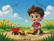 Load image into Gallery viewer, Daffodils and Dump Trucks by CarolB Designs
