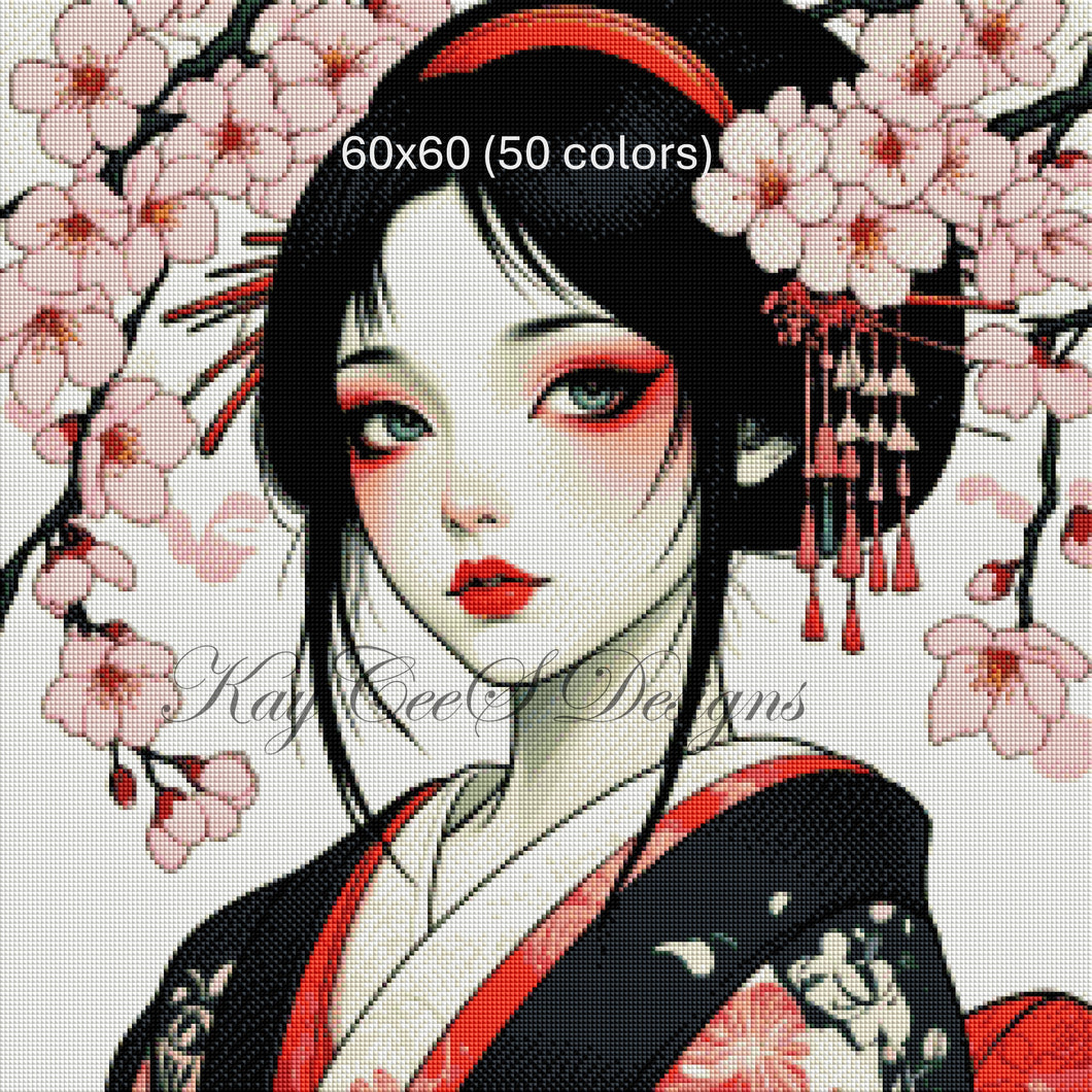 Blossoms of Grace – Elegant Geisha by KayCeeS Designs