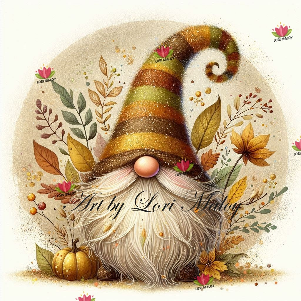 Autumn Gnome Charm by Lori Maloy