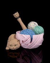 Load image into Gallery viewer, Kit-Cat Yarn Bowl and Crochet Hook Handle
