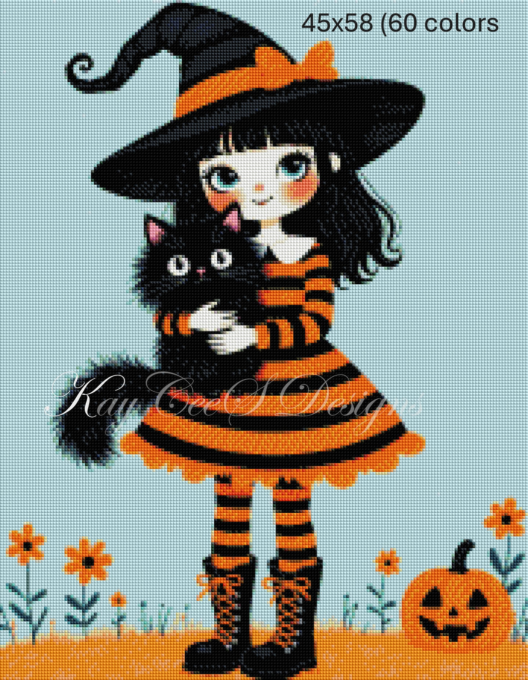Little Witch & Midnight Cat by KayCeeS Designs