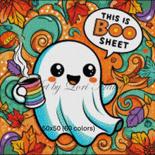 Load image into Gallery viewer, This is Boo Sheet – Coffee Ghost Diamond Art
