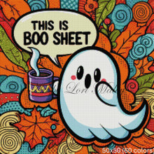 Load image into Gallery viewer, This is Boo Sheet – Coffee Ghost Diamond Art

