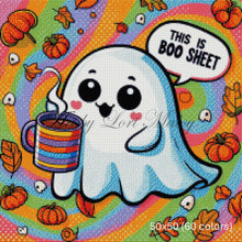 Load image into Gallery viewer, This is Boo Sheet – Coffee Ghost Diamond Art
