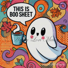 Load image into Gallery viewer, This is Boo Sheet – Coffee Ghost Diamond Art
