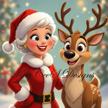 Load image into Gallery viewer, Mrs. Claus &amp; Her Reindeer Pal - KayCeeS Designs
