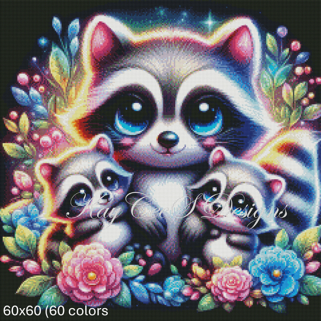Starlit Raccoon Family - by KayCeeS Designs
