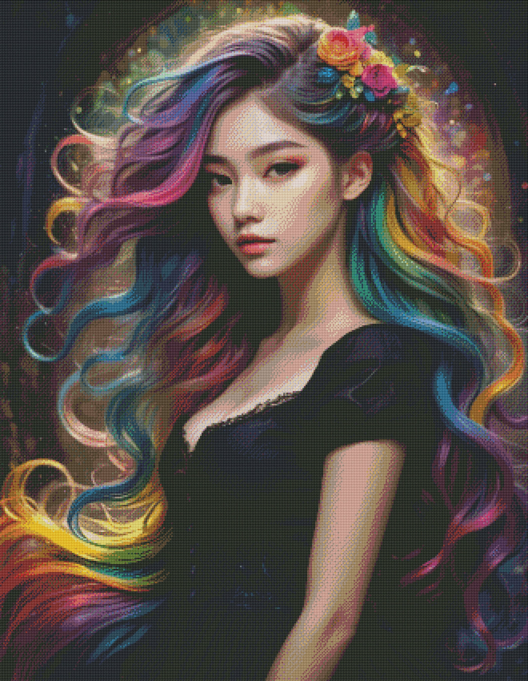 The girl with the rainbow hair