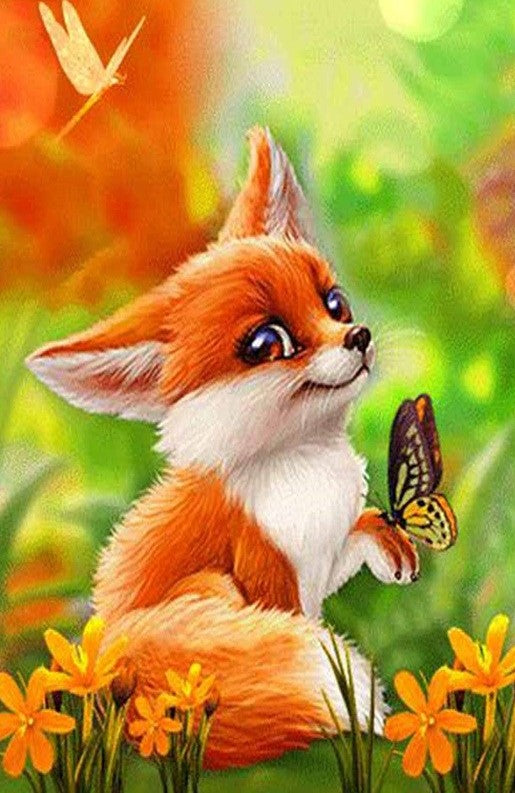 Fox with Butterfly Diamond Painting
